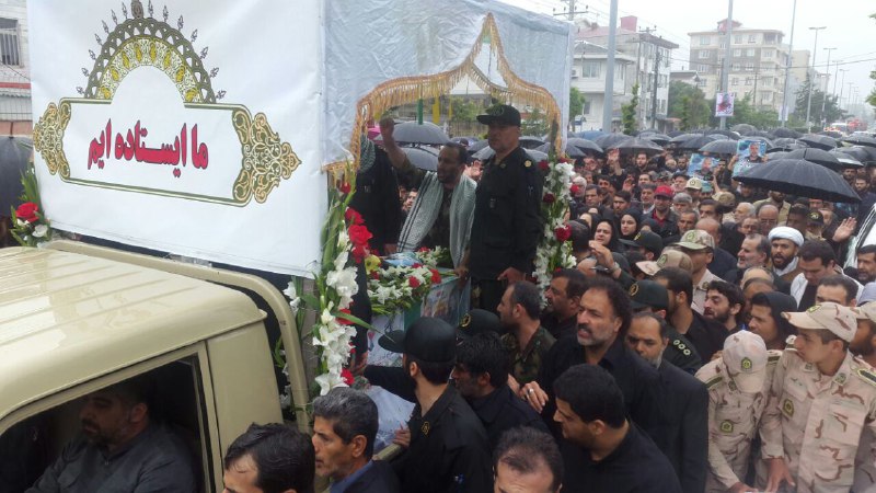تشییع پیکر پاک شهید مدافع حرم در بندرانزلی