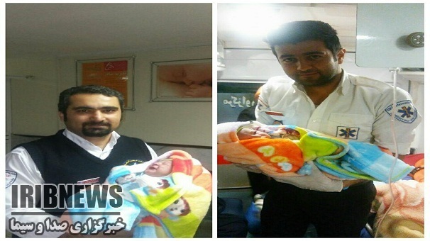 لحظات شیرین نوزاد تلخابی در آمبولانس اورژانس زنجان