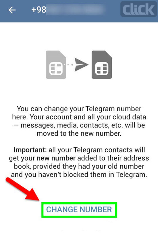 آموزش تغییر شماره تلفن در تلگرام