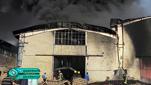 مهار آتش سوزی شهرک صنعتی شکوهیه قم