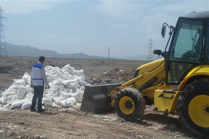 معدوم سازی 30 تن کربنات کلسیم غیر قابل مصرف