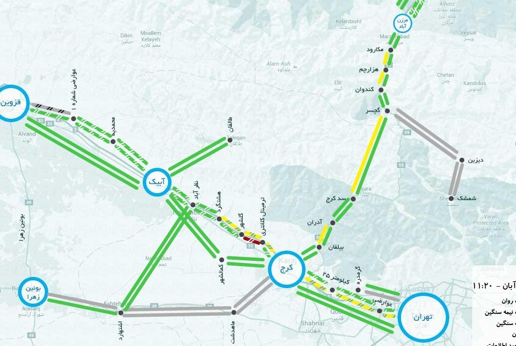 ترافیک نیمه سنگین درجاده کرج-چالوس