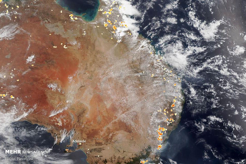 تصاویر آتش سوزی گسترده استرالیا از فضا