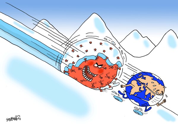 کرونا جهان را تهدید می‌کند +کاریکاتور