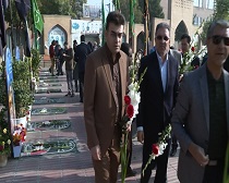 گلباران قبور شهدا در اولین روز از هفته بسیج دانش آموزی