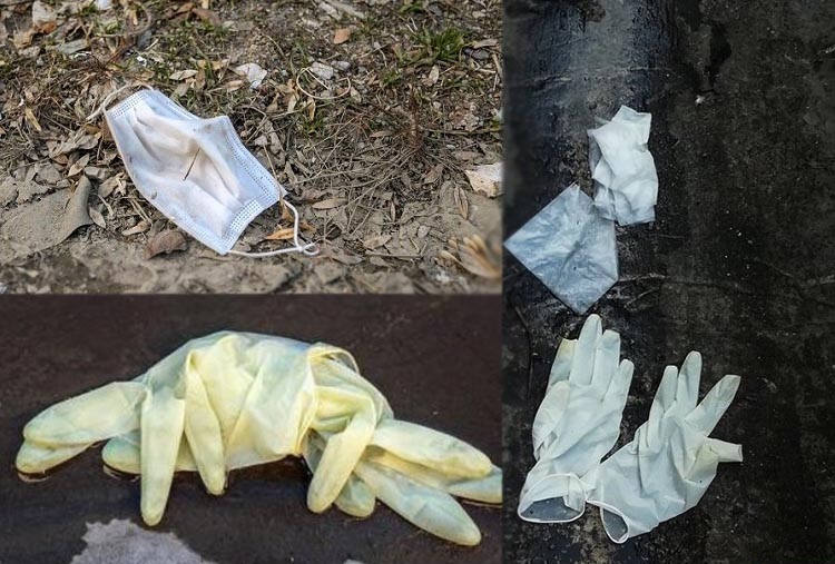 ماسکهای استفاده شده را درست در داخل مخزنهای زباله قرار دهیم ماسکهای استفاده شده را درست در داخل مخزنهای زباله قرار دهیم