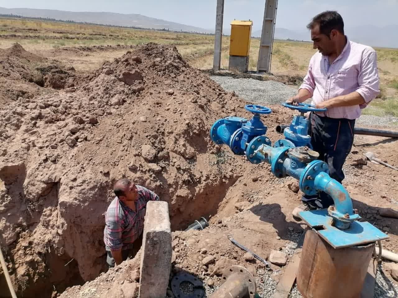 اتصال چاه جدیدالحفر روستای خاکمردان خوی به شبکه آبرسانی