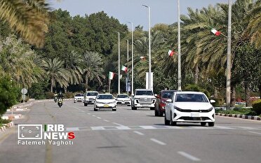 تمهیدات پلیس راهور کیش در روز راهپیمایی ۲۲ بهمن ۱۴۰۴