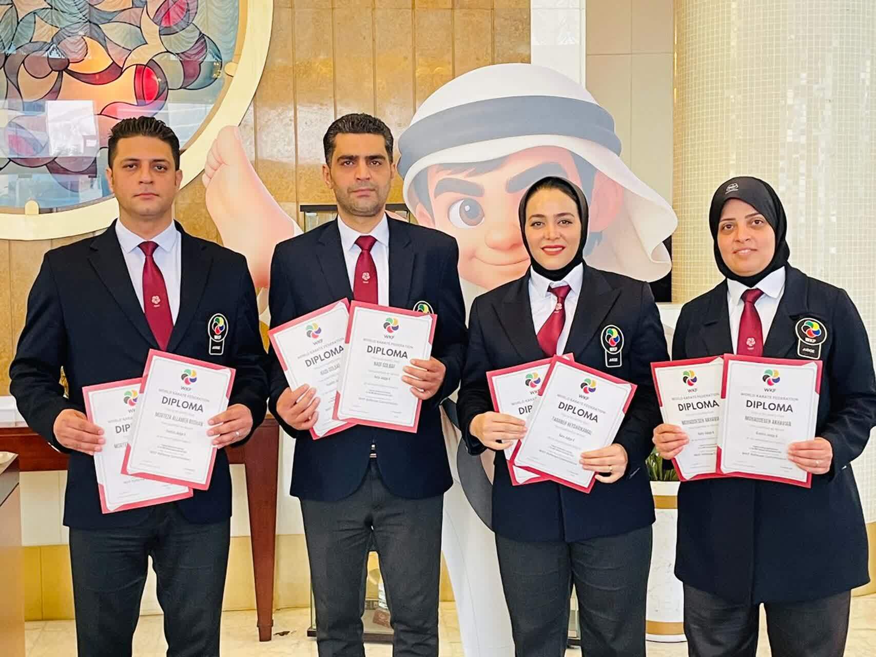 چهار داور کاراته قمی، درجه داوری جهانی گرفتند