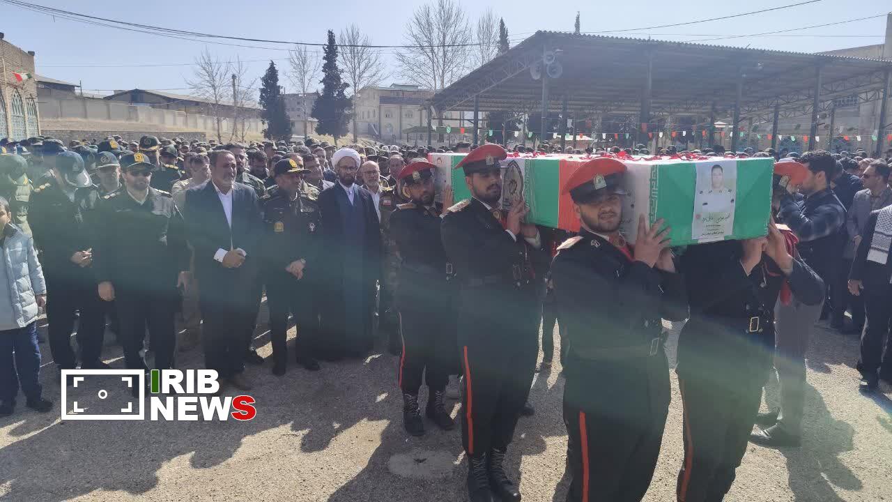 تشییع پیکر شهید امنیت «موسی آقایی» در خرم‌آباد