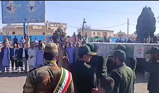 تشییع شهید ایمان شهنوازی در خاش