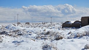 سبزدشت بافق در آغوش سپیدی برف