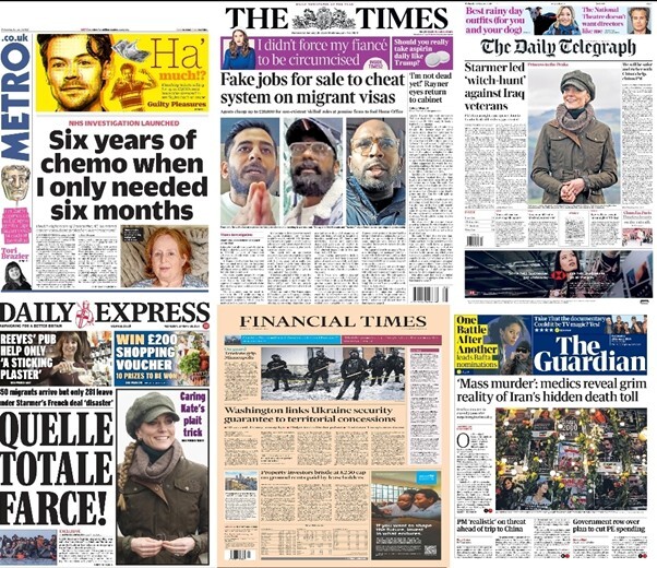 مهم‌ترین عناوین روزنامه‌های جهان ۸ بهمن ۱۴۰۴