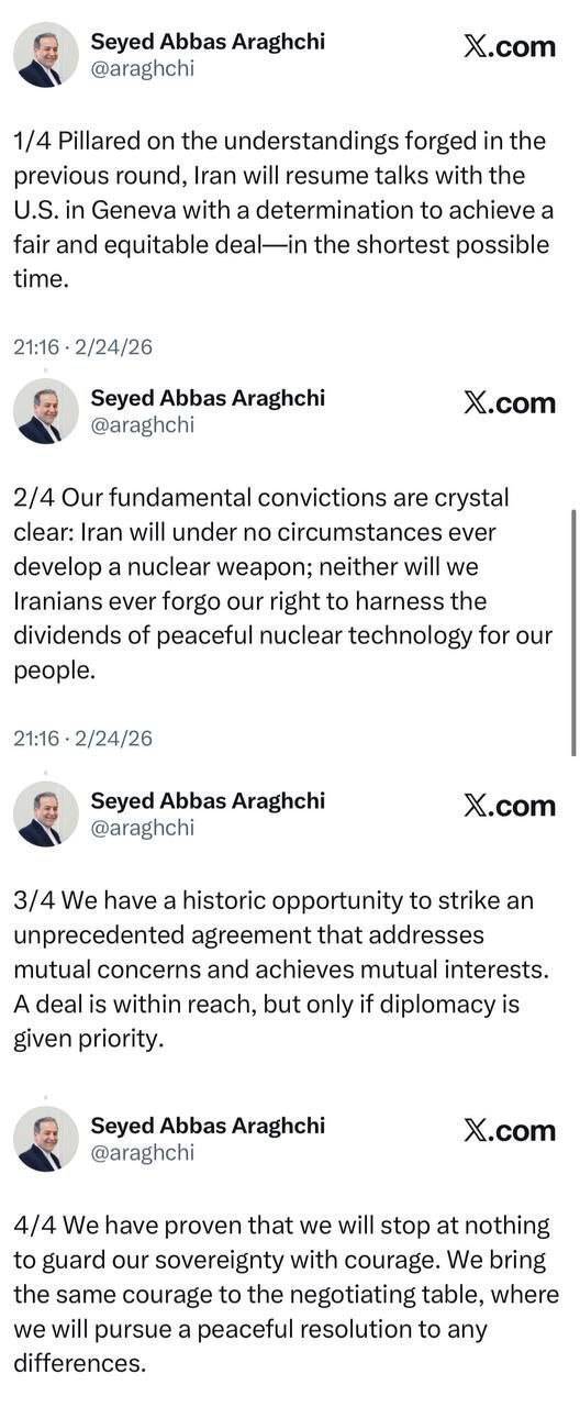 عراقچی: اگر به دیپلماسی اولویت داده شود، دستیابی به توافق ممکن است عراقچی: اگر به دیپلماسی اولویت داده شود، دستیابی به توافق ممکن است