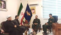 دیدار فرمانده سپاه قدس گیلان با خانواده‌های شهدای حمله تروریستی رژیم صهیونسیتی به آستانه اشرفیه