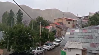 بارش باران به وقت تابستان در روستای کاوه‌ده