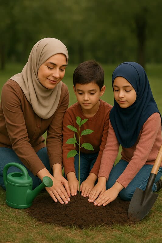 زنجان؛ درختکاری در سایه مادر