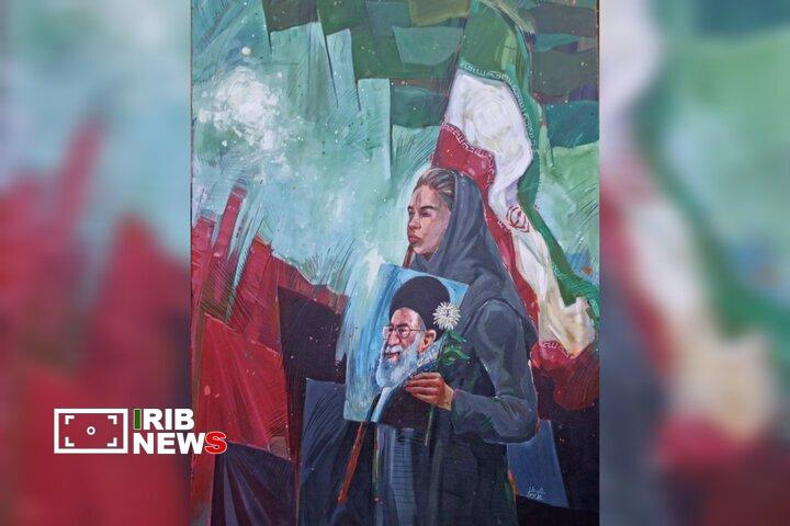 رونمایی از نقاشی جدید علی بحرینی برای وداع با رهبر شهید