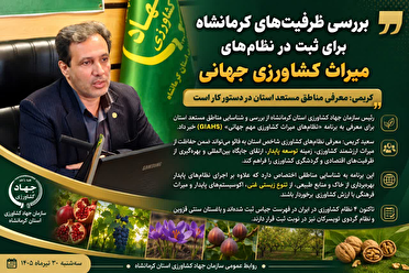 بررسی ظرفیت‌های استان برای  ثبت در فهرست سازمان خواربار و کشاورزی ملل متحد (فائو)
