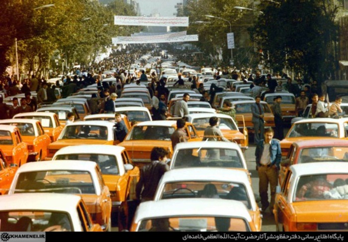 تظاهرات تاکسیرانان تهران در مقابل لانه جاسوسی امریکا