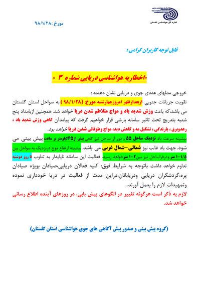 هشدار هواشناسی